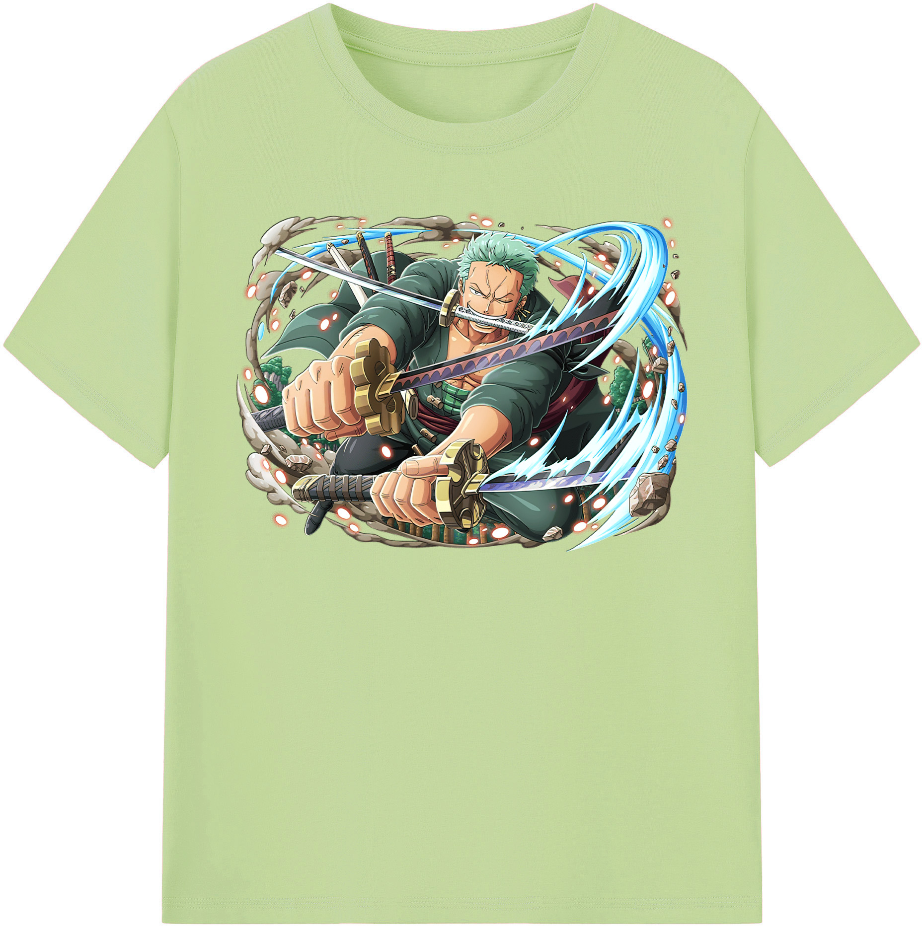 ワンピース ロロノア・ゾロ ONE PIECE Roronoa Zoro 綿100％半袖Tシャツ（フロントプリント）